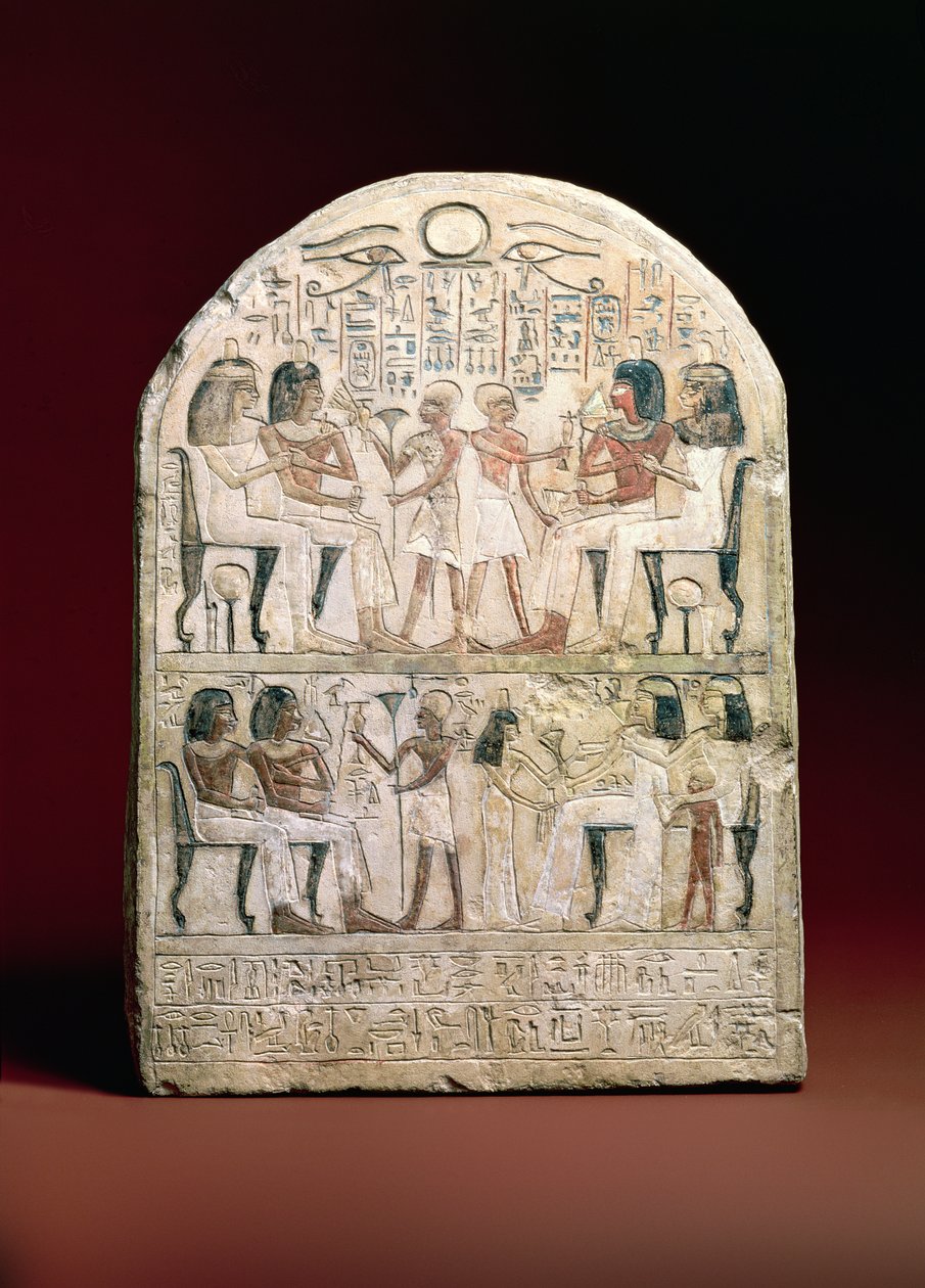 Temetési sztéla, ie 156 (festett mészkő) alkotó: Egyptian Ptolemaic Period