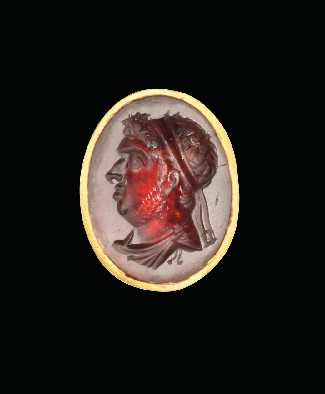 Hellenisztikus mélynyomó gyűrű egy ptolemaioszi uralkodó királyi portréjával, valószínűleg IX. Ptolemaiosz, II. Szoter, Kr.e. 2. század vége – 1. század eleje alkotó: Egyptian Ptolemaic Period