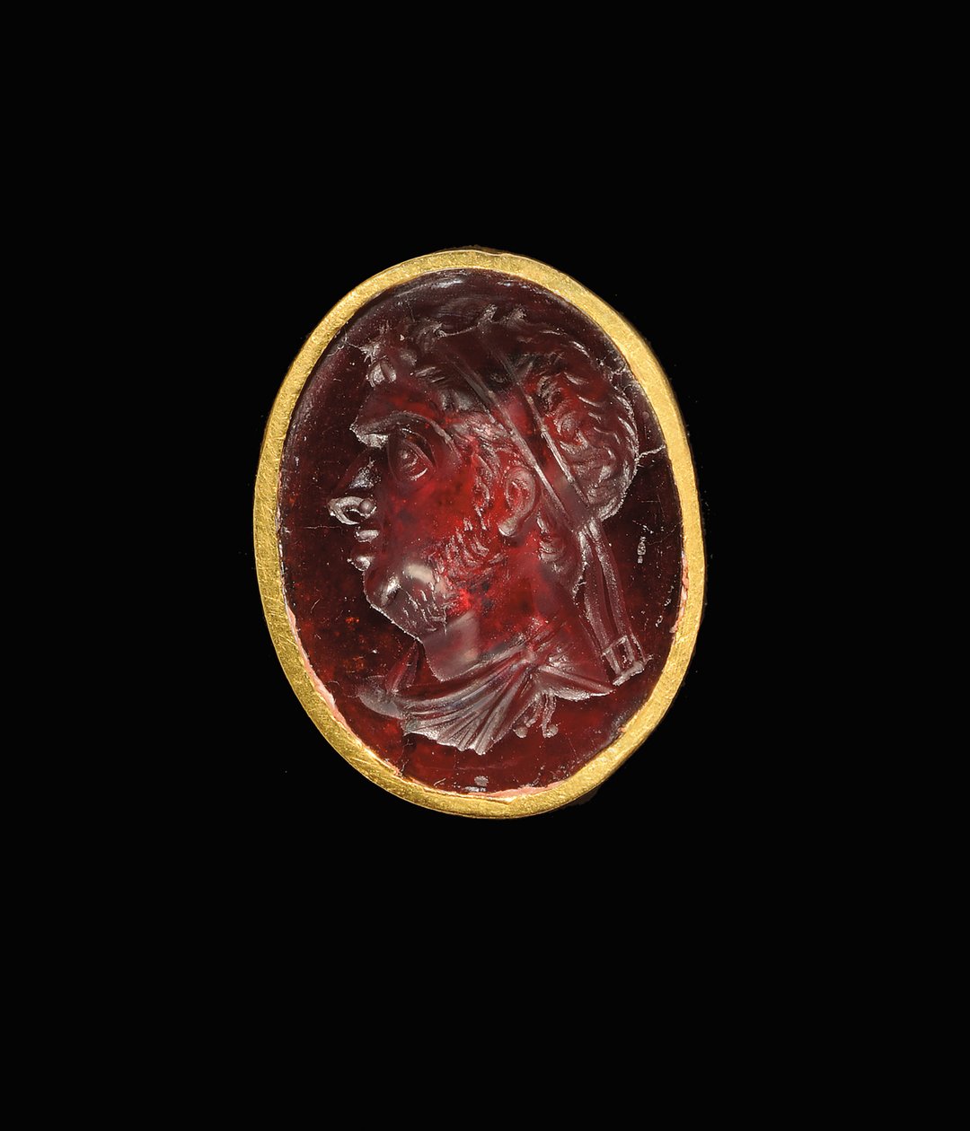 Hellenisztikus mélynyomó gyűrű egy ptolemaioszi uralkodó királyi portréjával, valószínűleg IX. Ptolemaiosz, II. Szoter, Kr.e. 2. század vége – 1. század eleje alkotó: Egyptian Ptolemaic Period