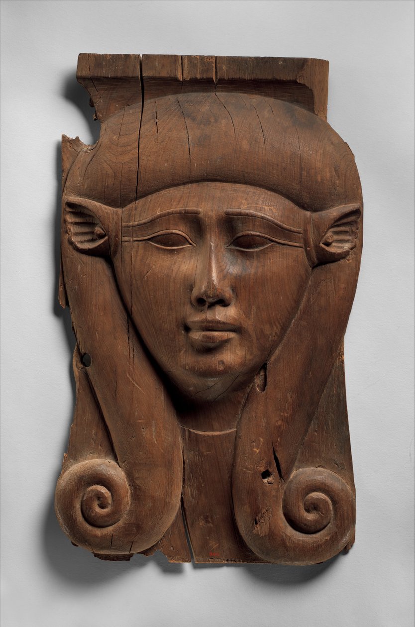 Panel egy Hathor-oszlopról, ie 380–200 (cédrus) alkotó: Egyptian Ptolemaic Period