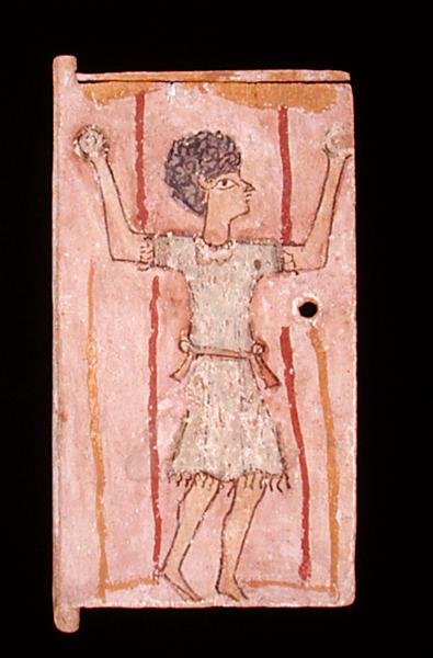 Fiú zsonglőr, ajtó szekrényből (festett fa) alkotó: Egyptian School
