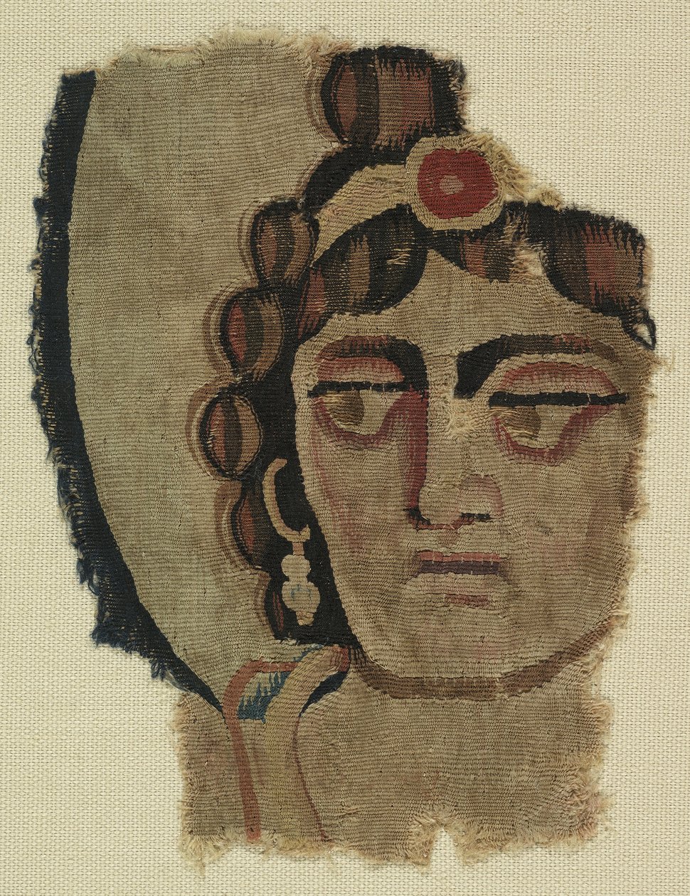 Női fej töredéke, kopt (textil) alkotó: Egyptian School