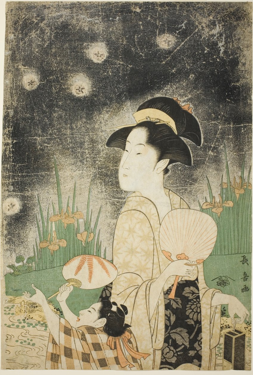 Szentjánosbogarak fogása alkotó: Eishōsai Chōki