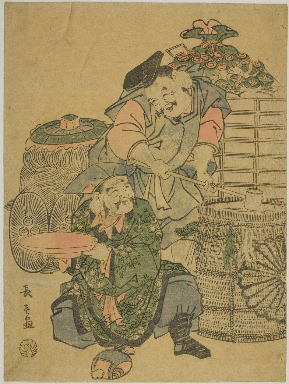 Ebisu és Daikokuten szakékóstoló alkotó: Eishōsai Chōki
