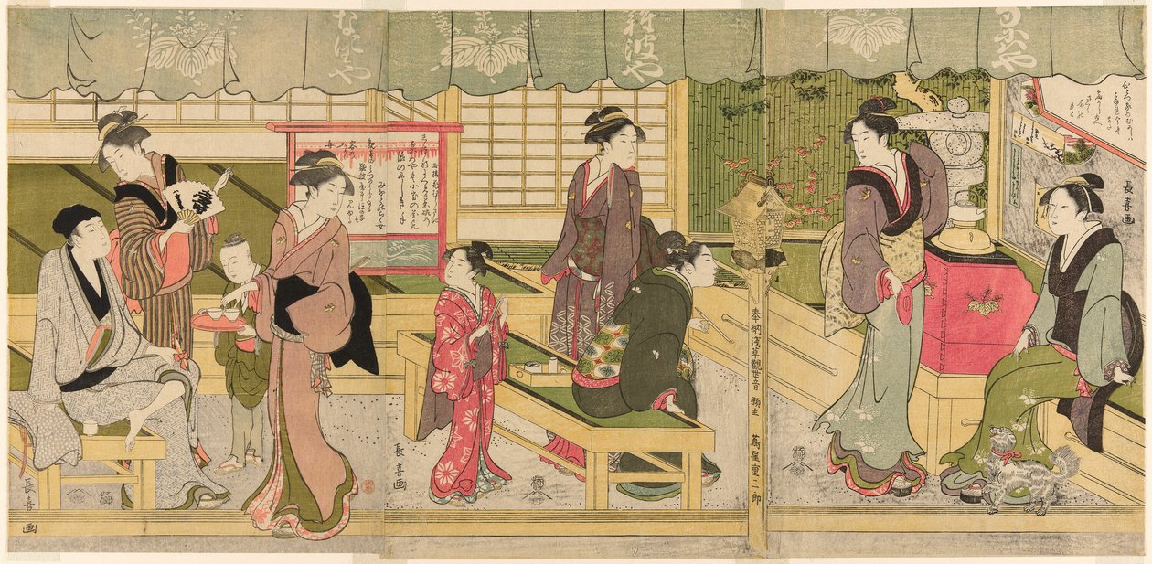 A Naniwaya előszobája (Naniwaya misesaki) alkotó: Eishōsai Chōki