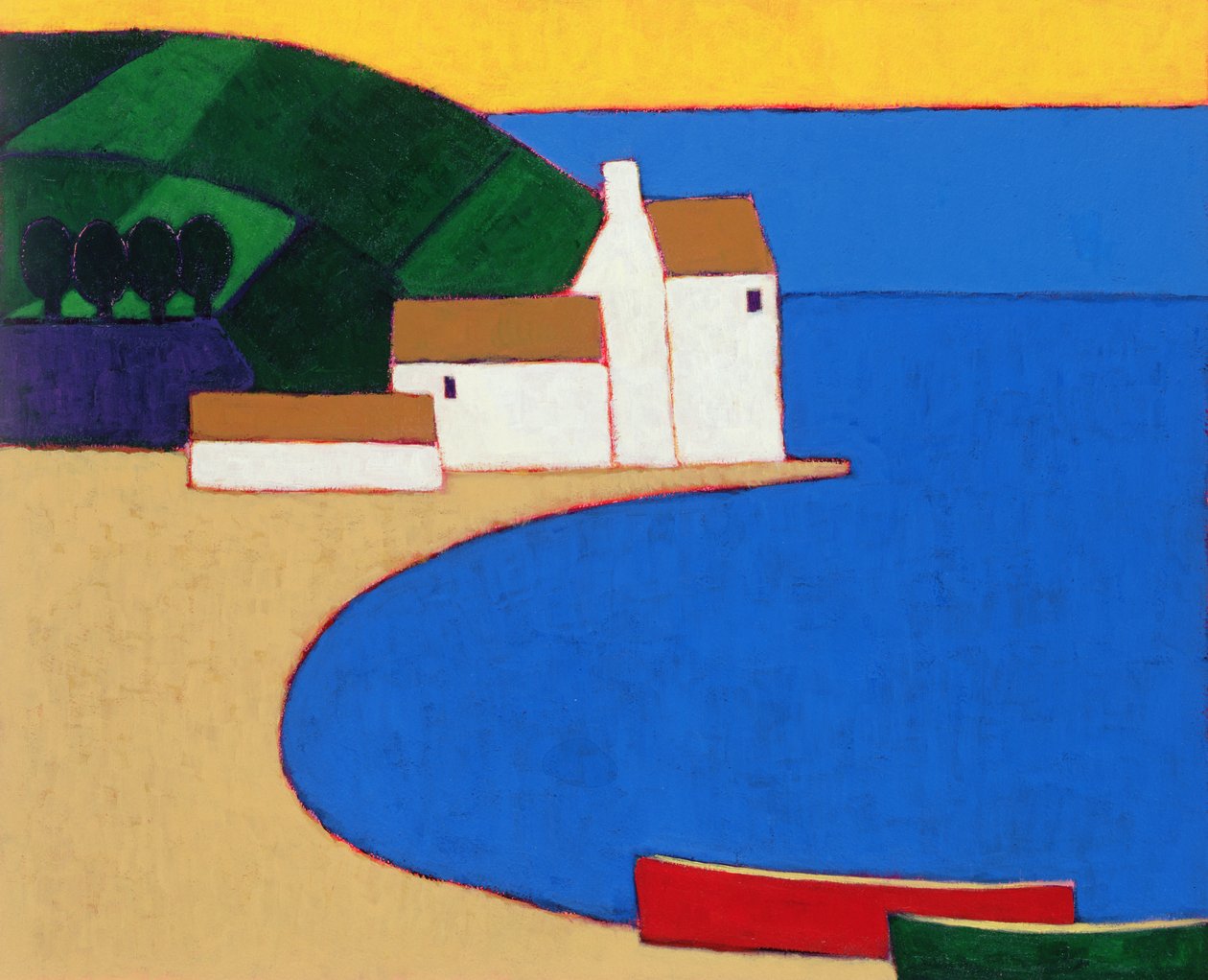 Öböl Dél-Bretagne-ban, 2004 (akril papíron) alkotó: Eithne Contemporary Artist Donne