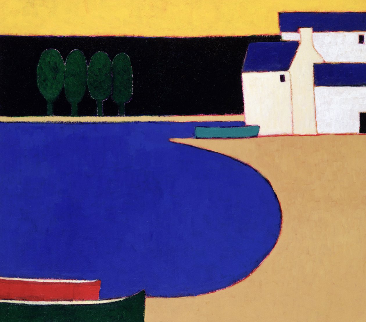 Bay közelében Ste. Marie, Bretagne, 2004 (akril papíron) alkotó: Eithne Contemporary Artist Donne