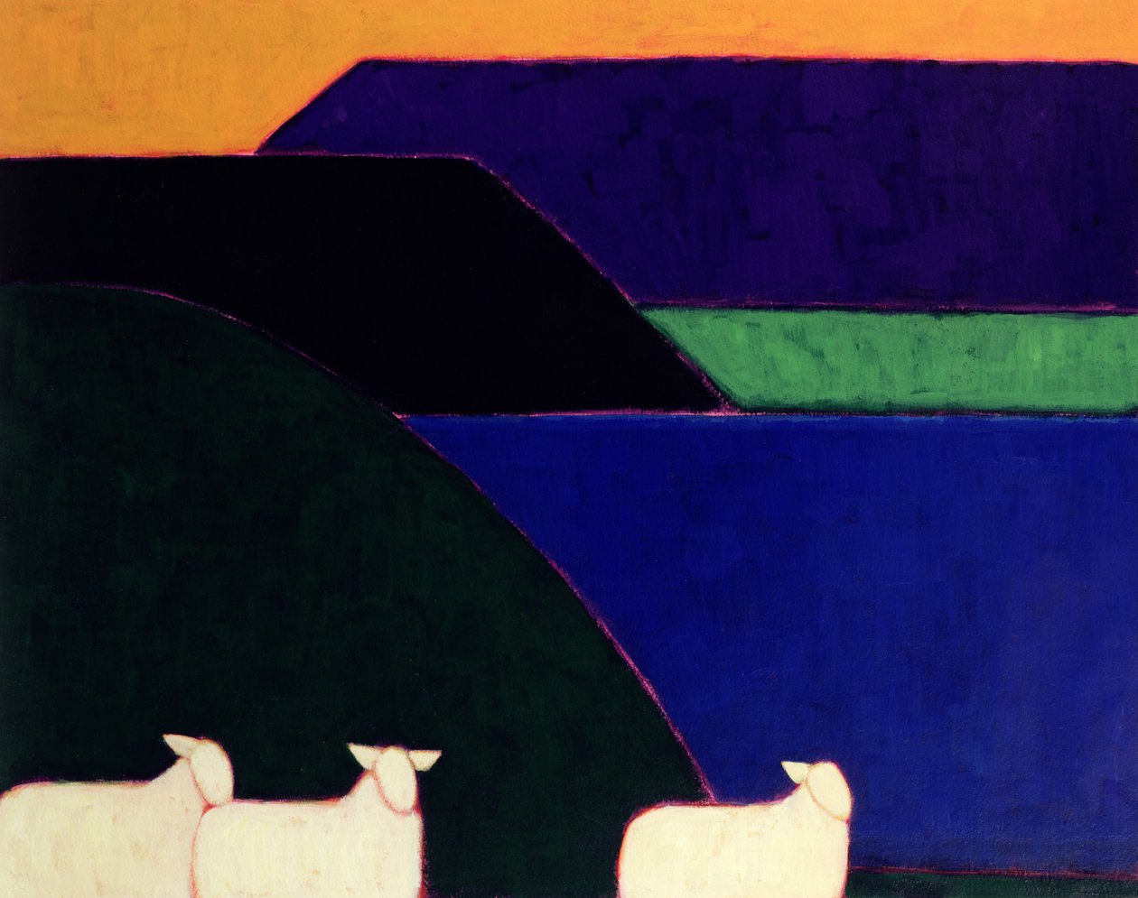 Fjord Snaefellness, 1999 (akril papíron) alkotó: Eithne Contemporary Artist Donne