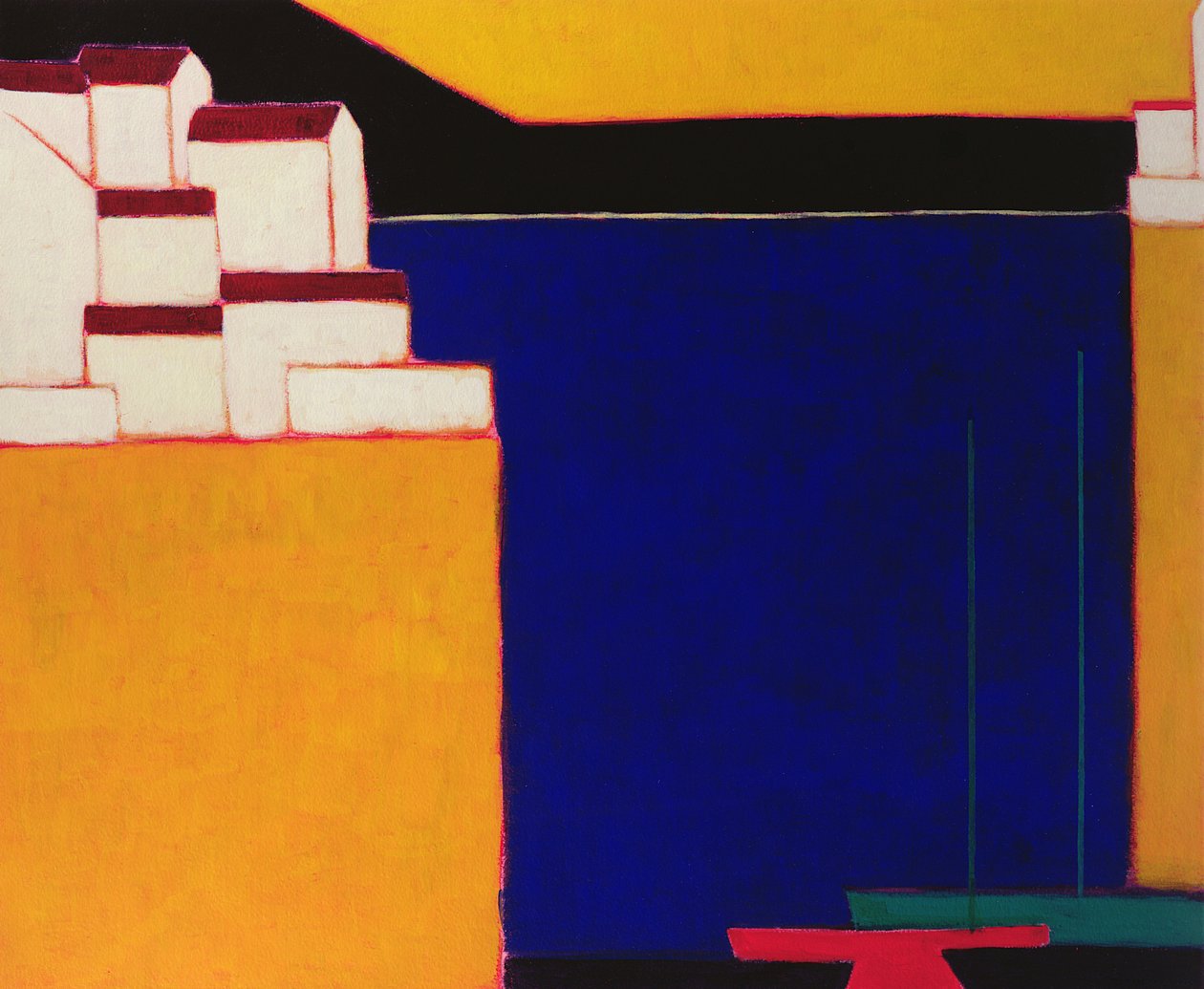 Mileai, Pelion, Görögország, 1998 (akril papíron) alkotó: Eithne Contemporary Artist Donne