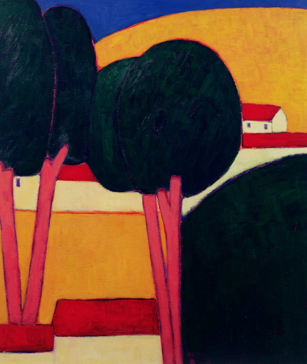 Provence Farm, 1997 (akril papíron) alkotó: Eithne Contemporary Artist Donne