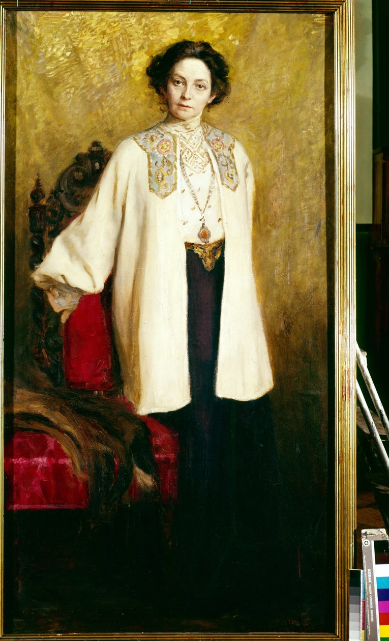Vera Komissarjevskaya (Komissarzhevskaya) (1864-1910) színésznő portréja. Ekaterina Sergeevna Zarudnaya Kavos (1862-1918) festménye, olaj, vászon, 1906 körül. Orosz művészet 20. század. Állami Központi A. Bakhrusin Színházi Múzeum, Moszkva. alkotó: Ekaterina Sergeevna Zarudnaya Kavos