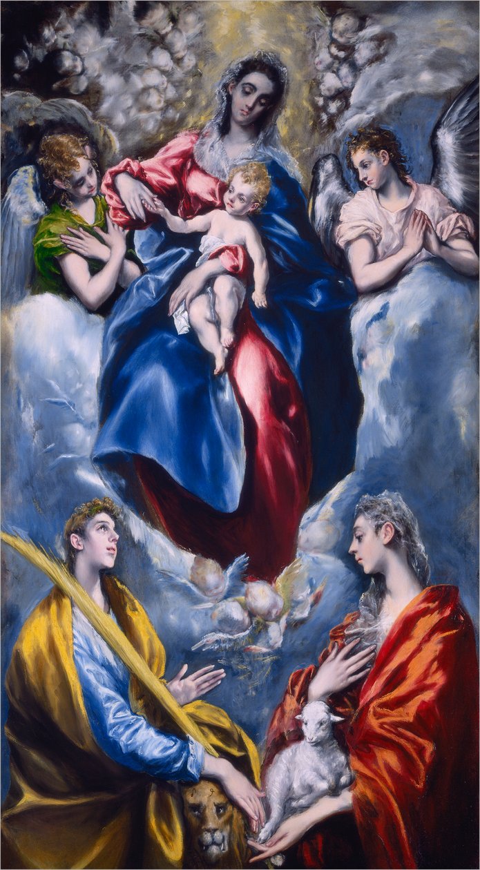 Madonna és gyermeke Szent Mártonnal és Szent Ágnessel, 1597-1599 alkotó: El Greco