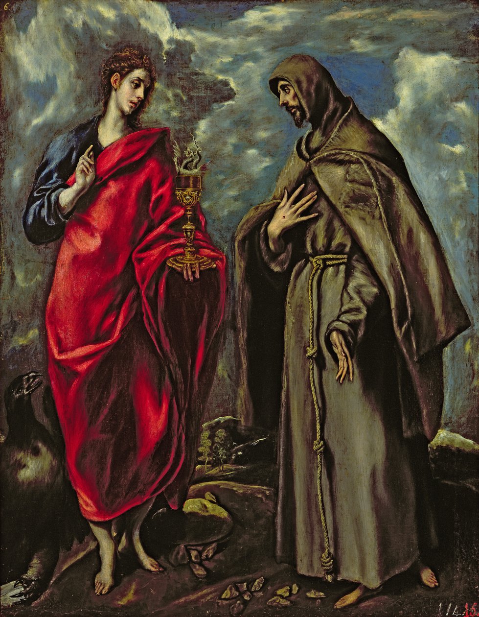 Szent János evangélista és Szent Ferenc, 1600 körül alkotó: El Greco