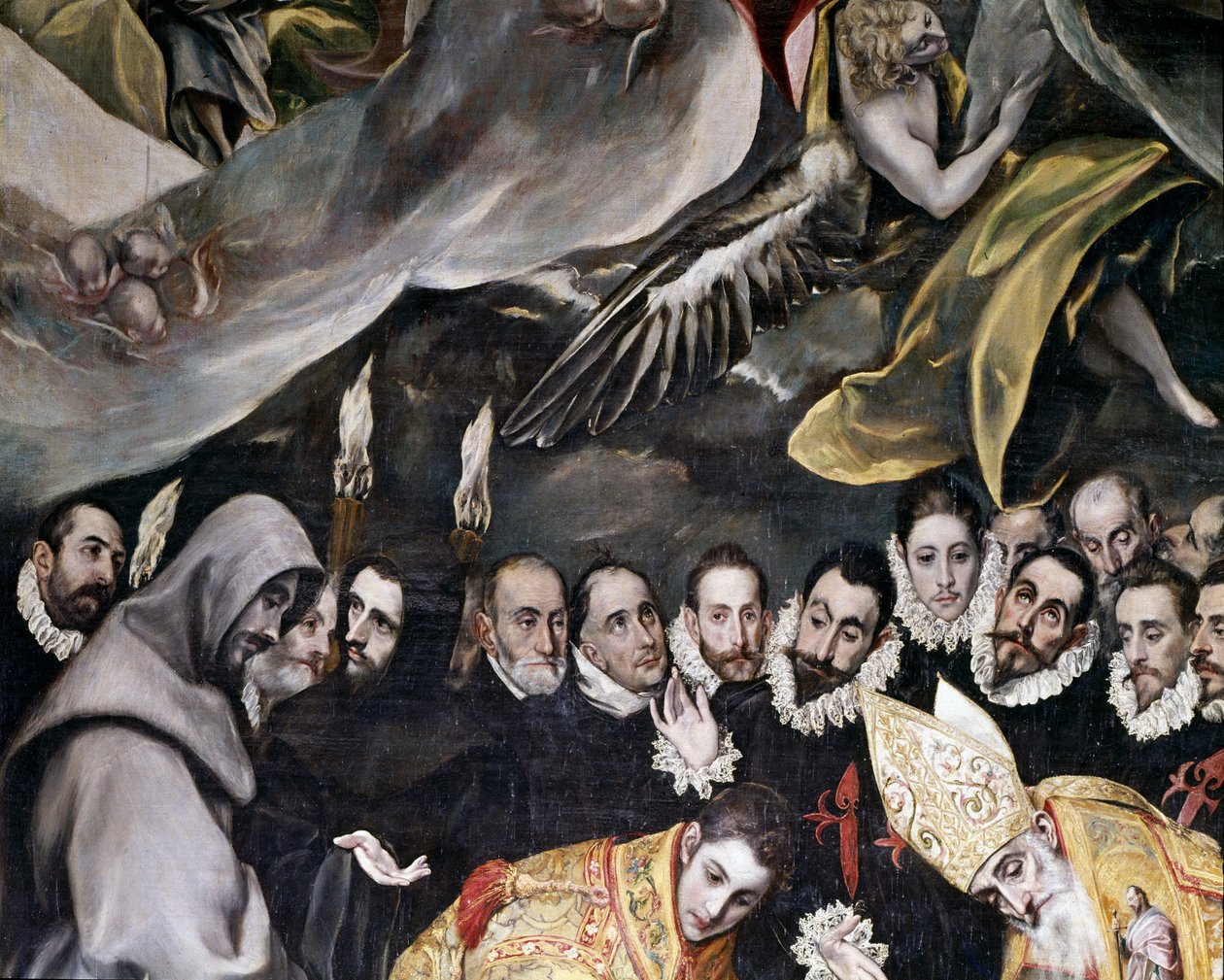 Orgaz gróf temetése, egy 1323-as legendából, részlet, 1586-88 alkotó: El Greco