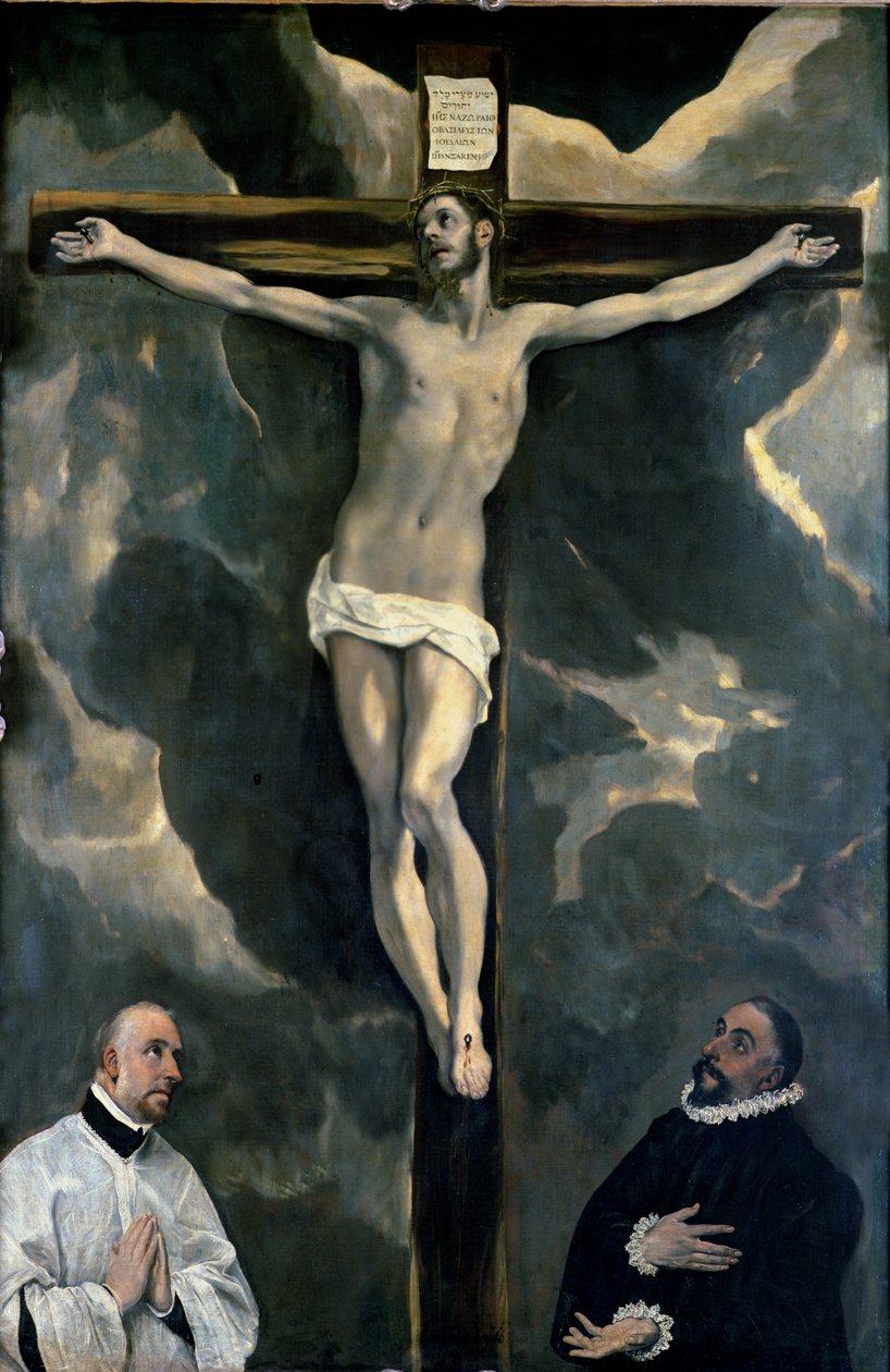 A keresztre feszítés két adományozóval, 1580 körül alkotó: El Greco