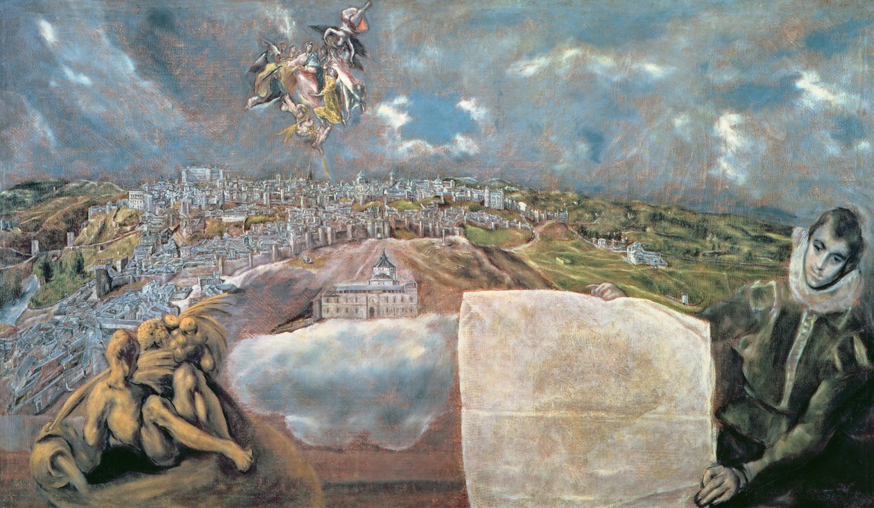 Toledo városának megtekintése és térképe alkotó: El Greco