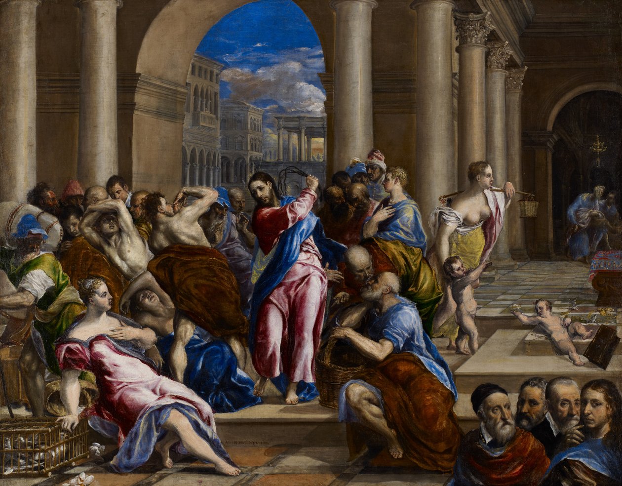 Krisztus kiűzi a pénzváltókat a templomból, 1570 körül (olaj, vászon) alkotó: El Greco