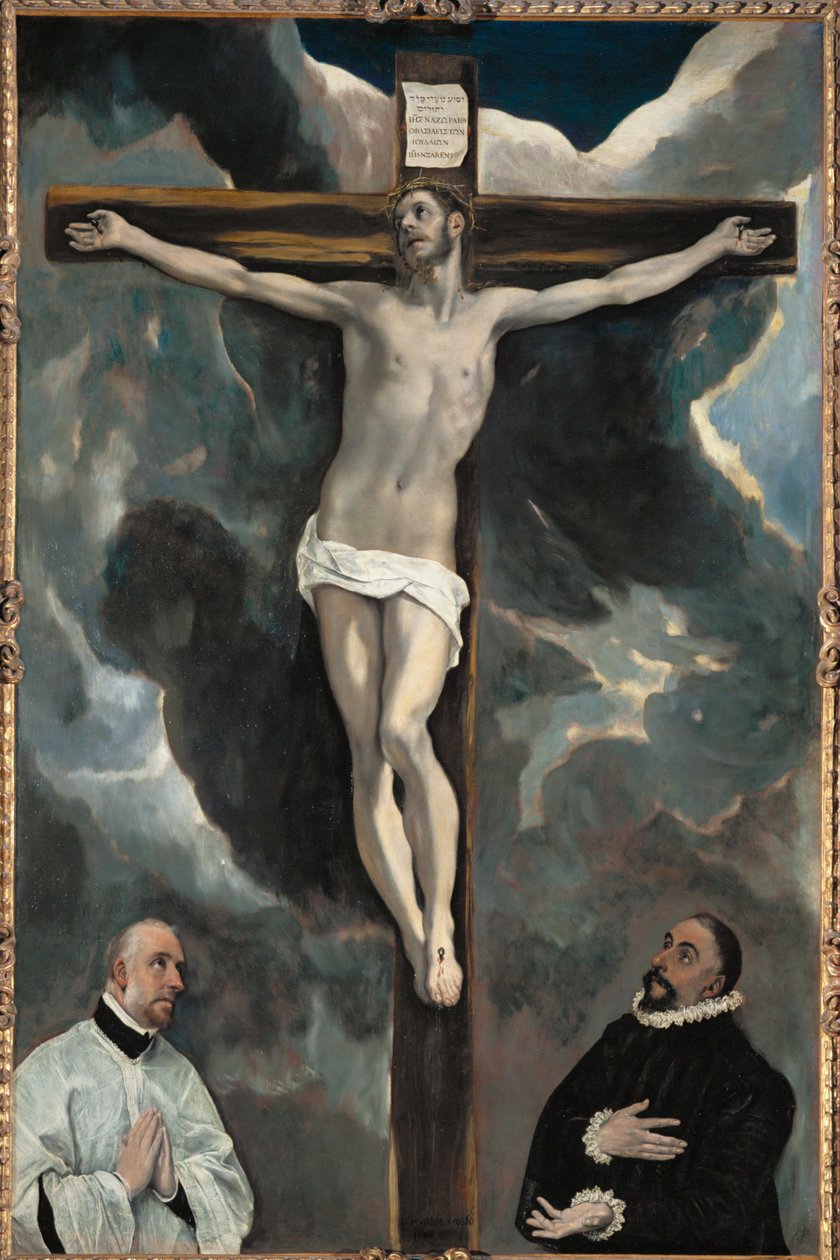 Krisztus a kereszten és két adományozó - ... alkotó: El (1541 1614) Greco