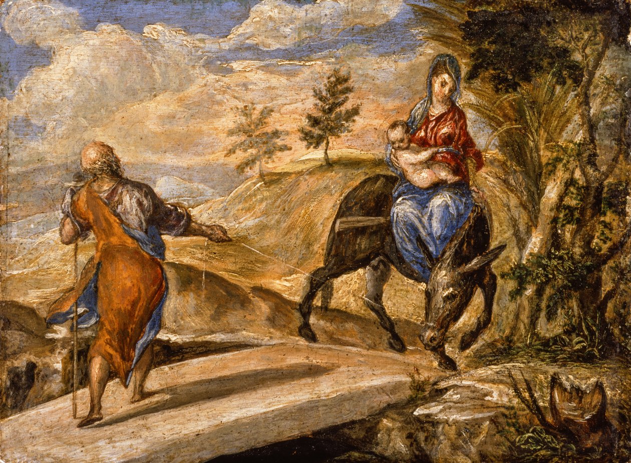Repülés Egyiptomba (olaj a panelen) alkotó: El Greco