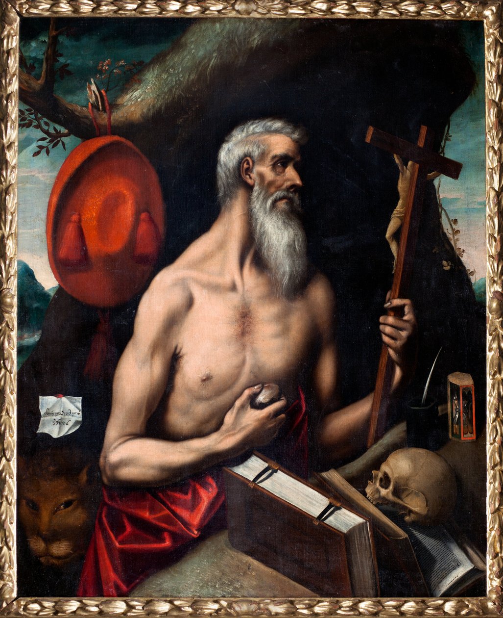 Plébániai múzeum. Festmény. Szent Jeronimo (San Jerónimo). Olajfestmény. Az El Greco iskolának tulajdonították, alkotó: El (1541 1614) (follower of) Greco