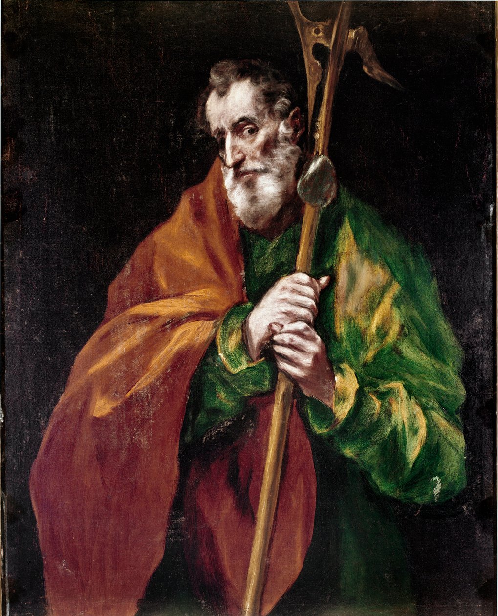 A toledói székesegyház apostola: Szent Jude Thadee apostola. Domenikos Theotokopoulos dit El Greco festménye (1540-1614) alkotó: El Greco