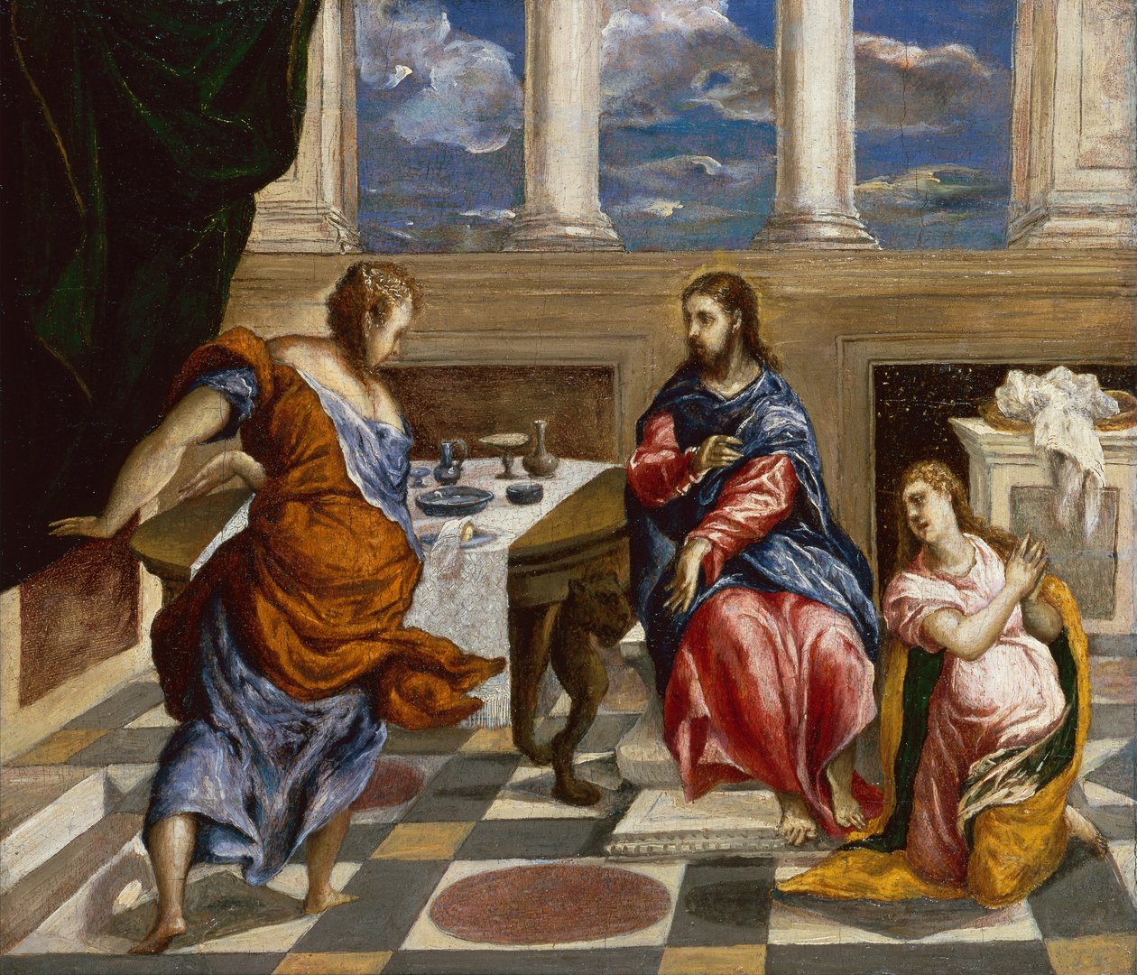 Krisztus Márta és Mária házában alkotó: El Greco