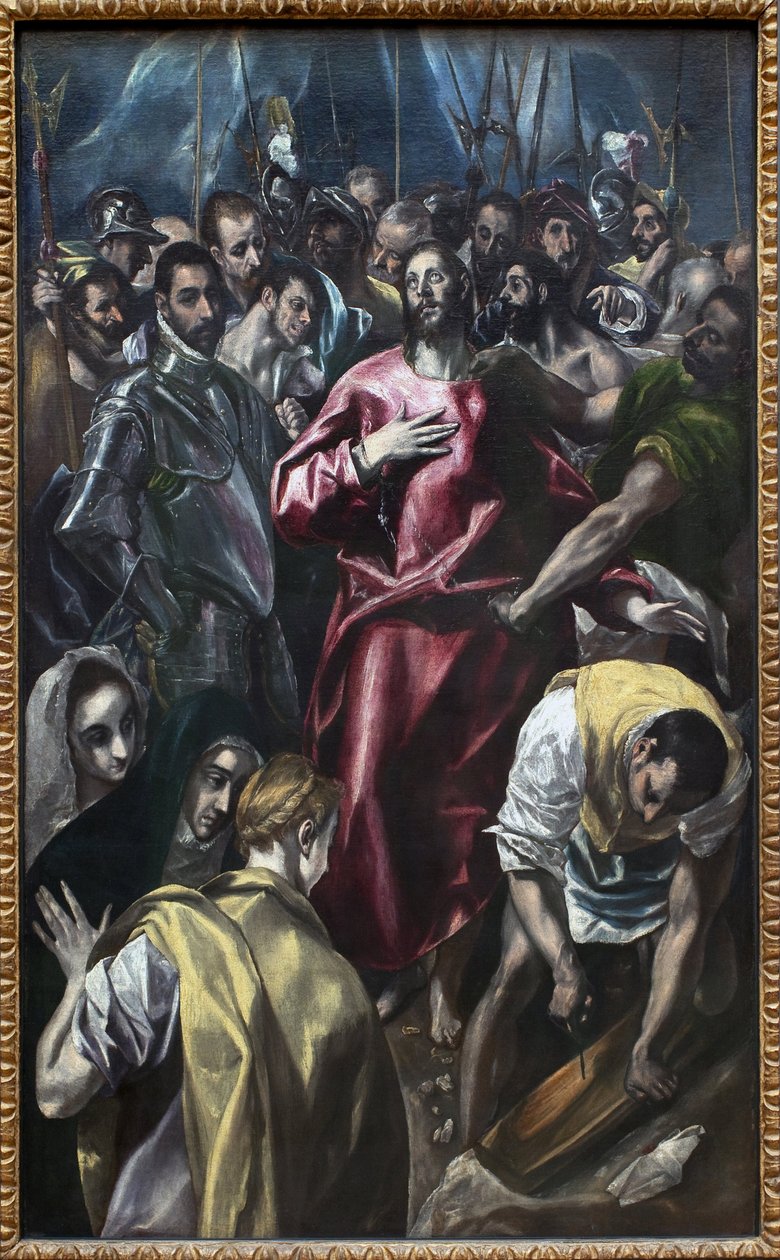 Christ lehúzta a tunikáját. Domenikos Theotokopoulos festménye The Greco (1541-1614), olaj, vászon, 1583 és 1584 között (99 x 165 cm). spanyol művészet alkotó: El Greco