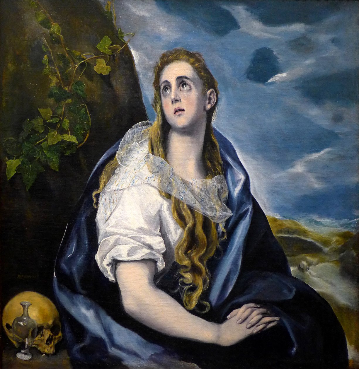 Penitente Szent Mária Magdolna, Domenikos Theotokopoulos dit The Greco (1541-1614) festménye (olaj, vászon kb. 1584, vanit) - Greco, Domenico Theotocopuli, El (1541-1614) néven. Mária Magdolna a bűnbánatban. c. 1584. Olaj, vászon. Worcesteri Művészeti Múze alkotó: El Greco