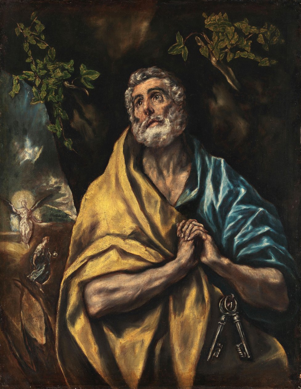 Bűnbánó Szent Péter, 1590 körül (olaj, vászon) alkotó: El Greco