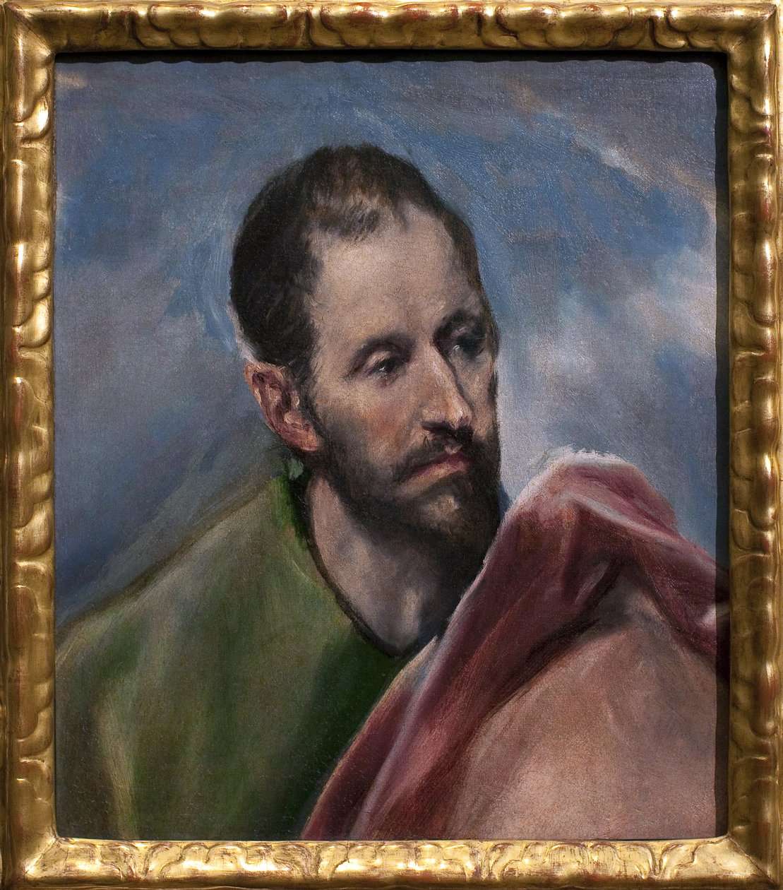 Tanulmány egy férfi fejére. Kisebb Szent Jakab (Alfee Jakab, Jézus apostola). Domenikos Theokopoulos dit El Greco (1541-1614) festménye, olaj, vászon, 1580-1585 körül. spanyol művészet alkotó: El Greco