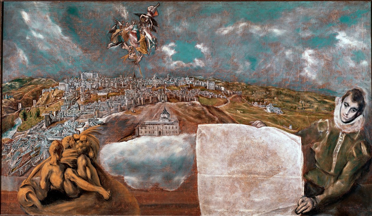 Kilátás Toledo városára (Toledo) Spanyolországban és a lenti síkra jobbra Domenikos Theotokopoulos dit El Greco festménye (1541-1614) 1608-1614 V. 132x228 cm Toledói Greco Múzeum alkotó: El Greco