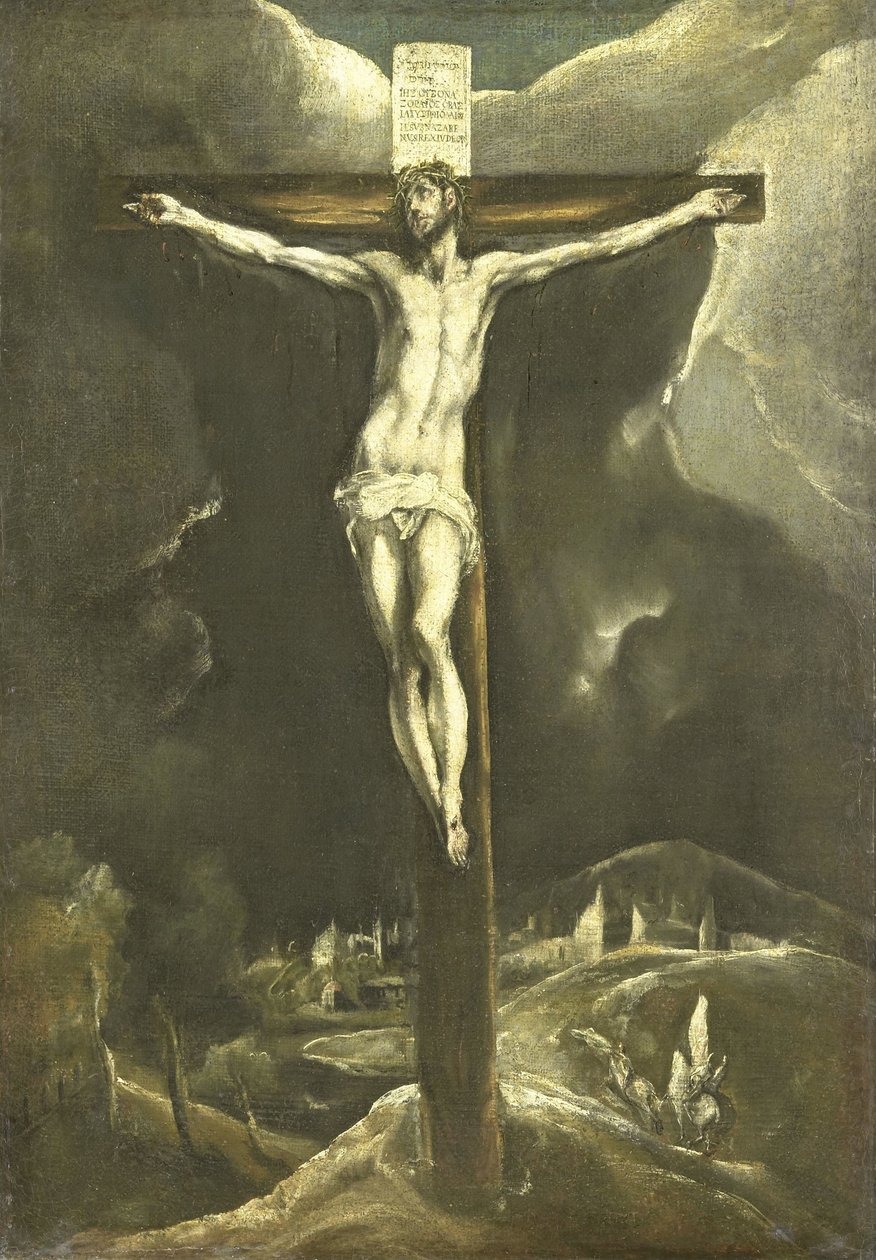 Krisztus a kereszten alkotó: El Greco (workshop of)