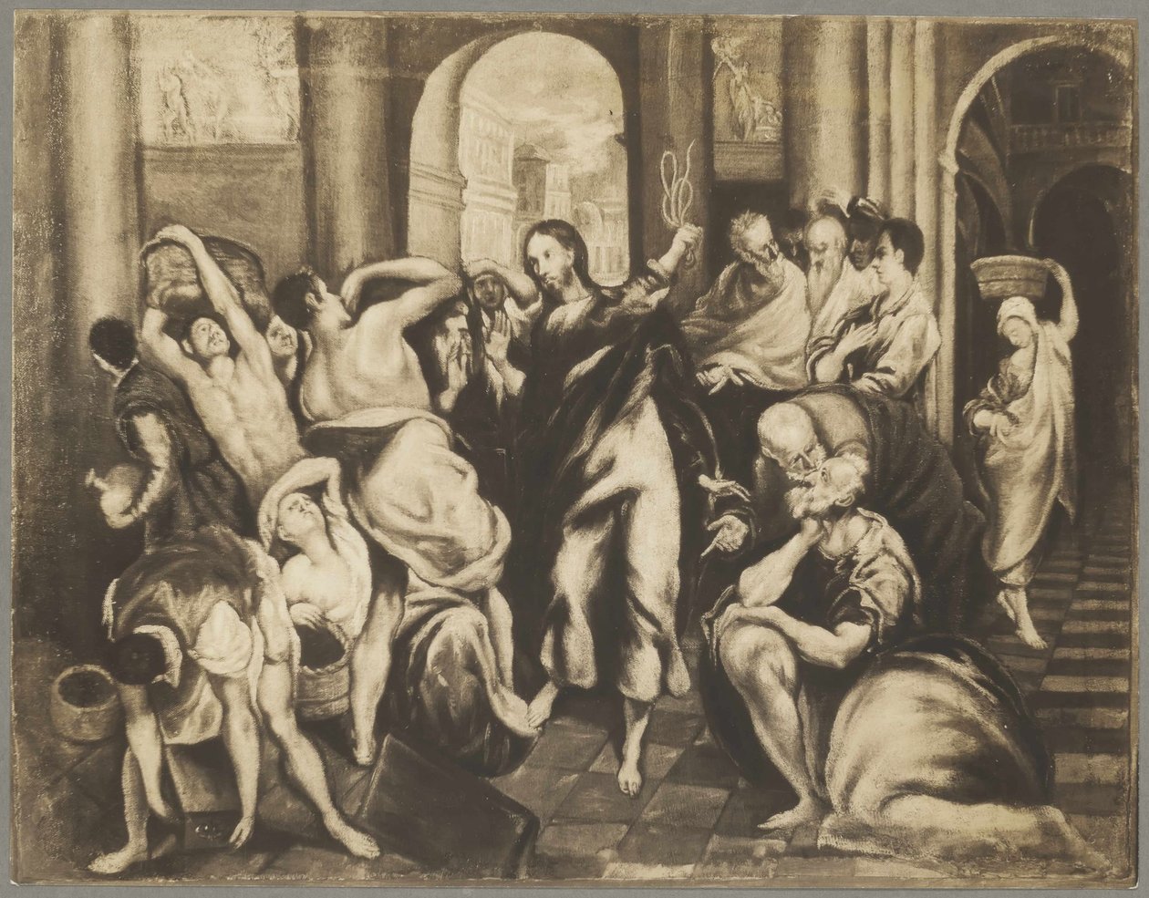 Krisztus elűzi a pénzváltókat a templomból alkotó: El Greco