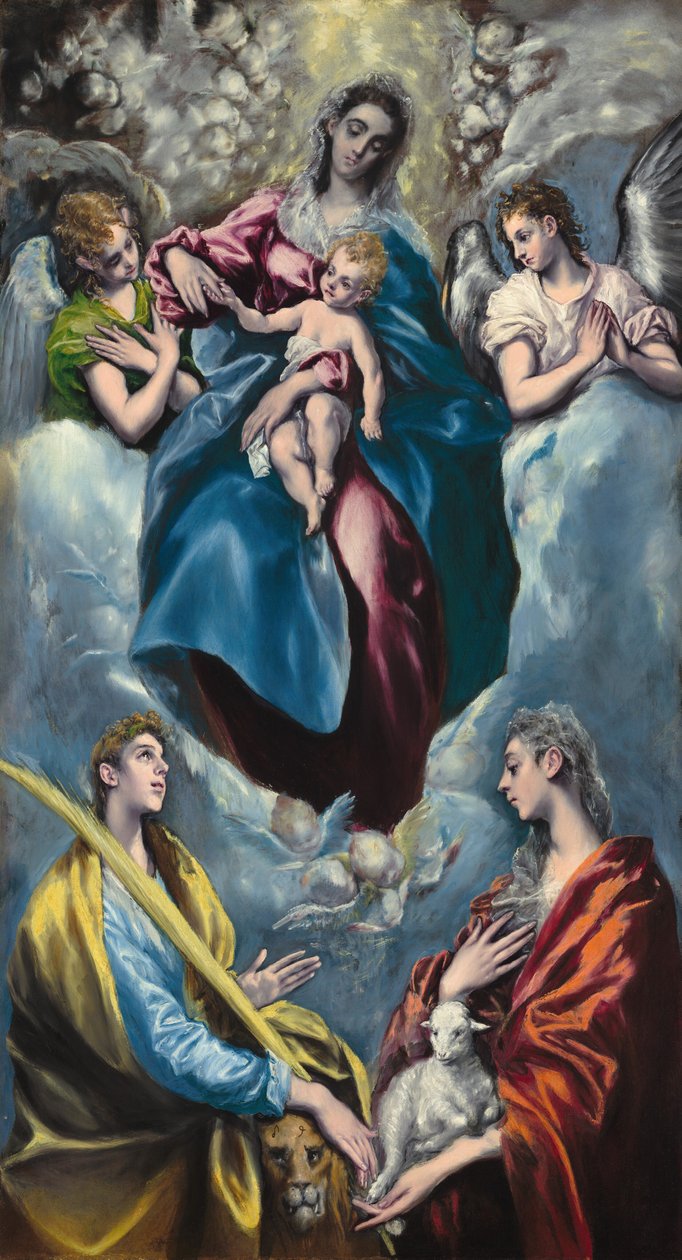 Madonna és gyermek Szent Mártonnal és Szent Ágnessel alkotó: El Greco