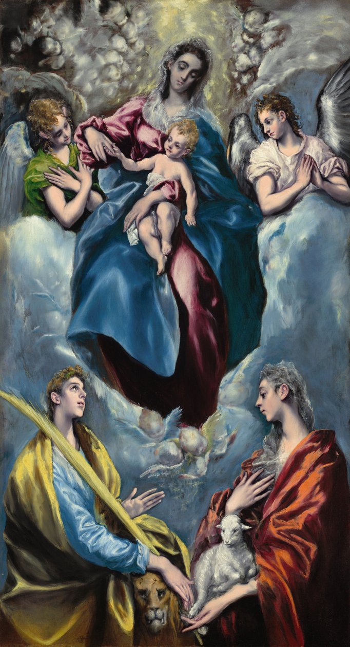 Madonna és gyermeke Szent Mártonnal és Szent Ágnessel alkotó: El Greco
