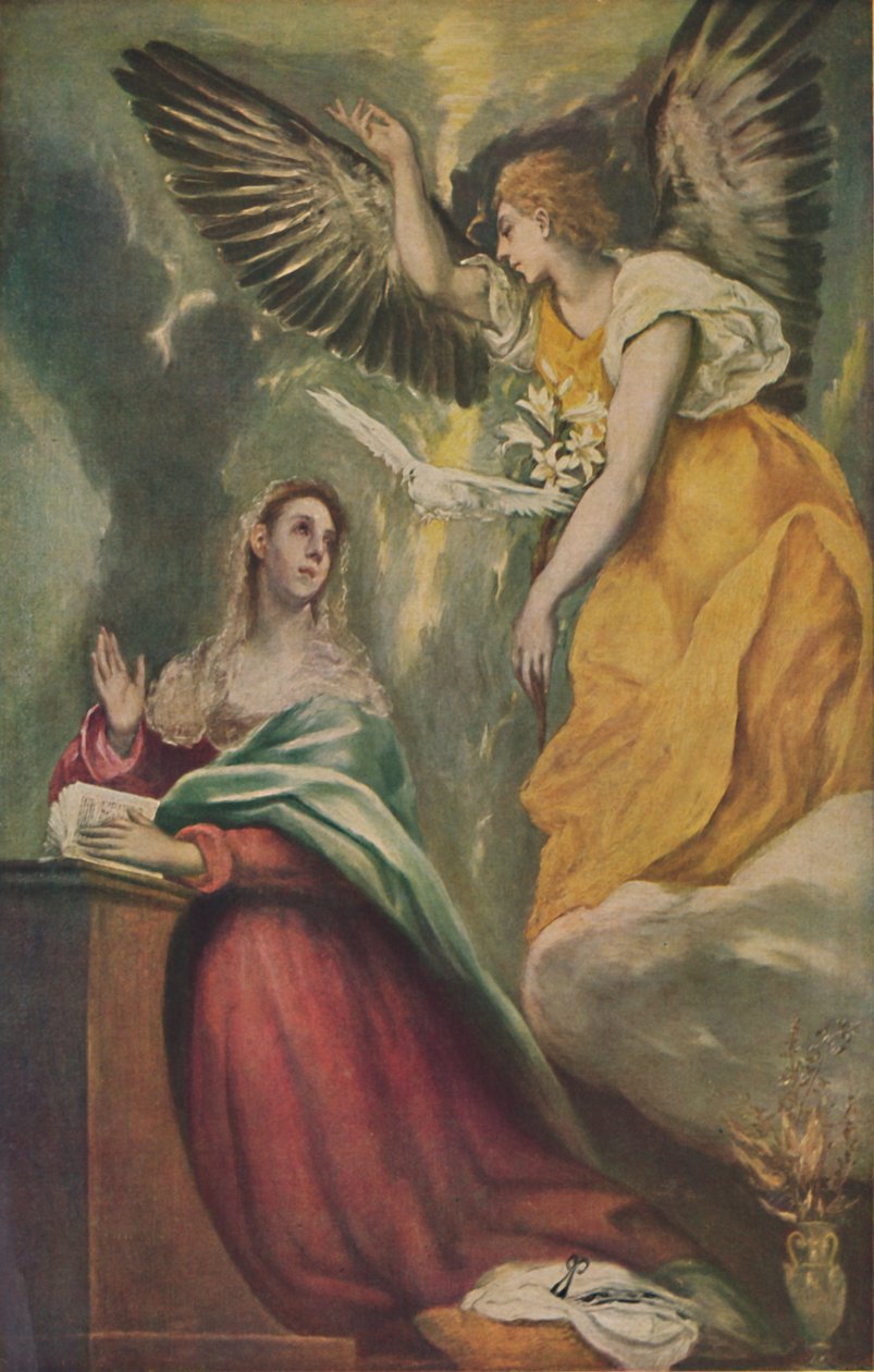 Maria Verkundigung, Az Angyali üdvözlet, 1595-1600, 1938 alkotó: El Greco