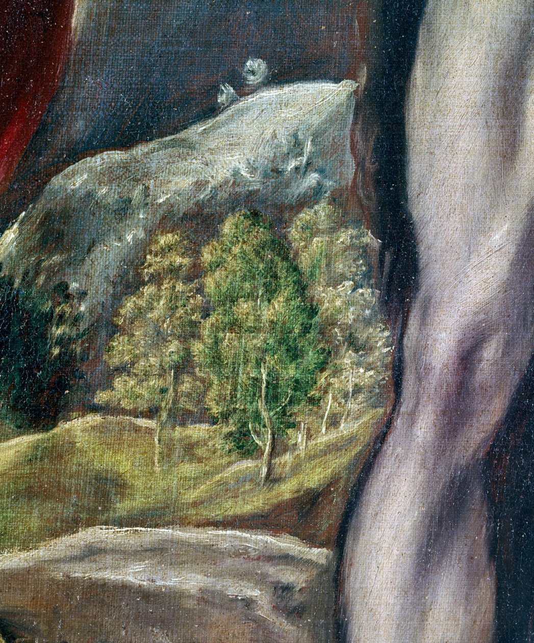 SS. János evangélista és Keresztelő János, tájrészlet, 1605-10 olaj, vászon alkotó: El Greco