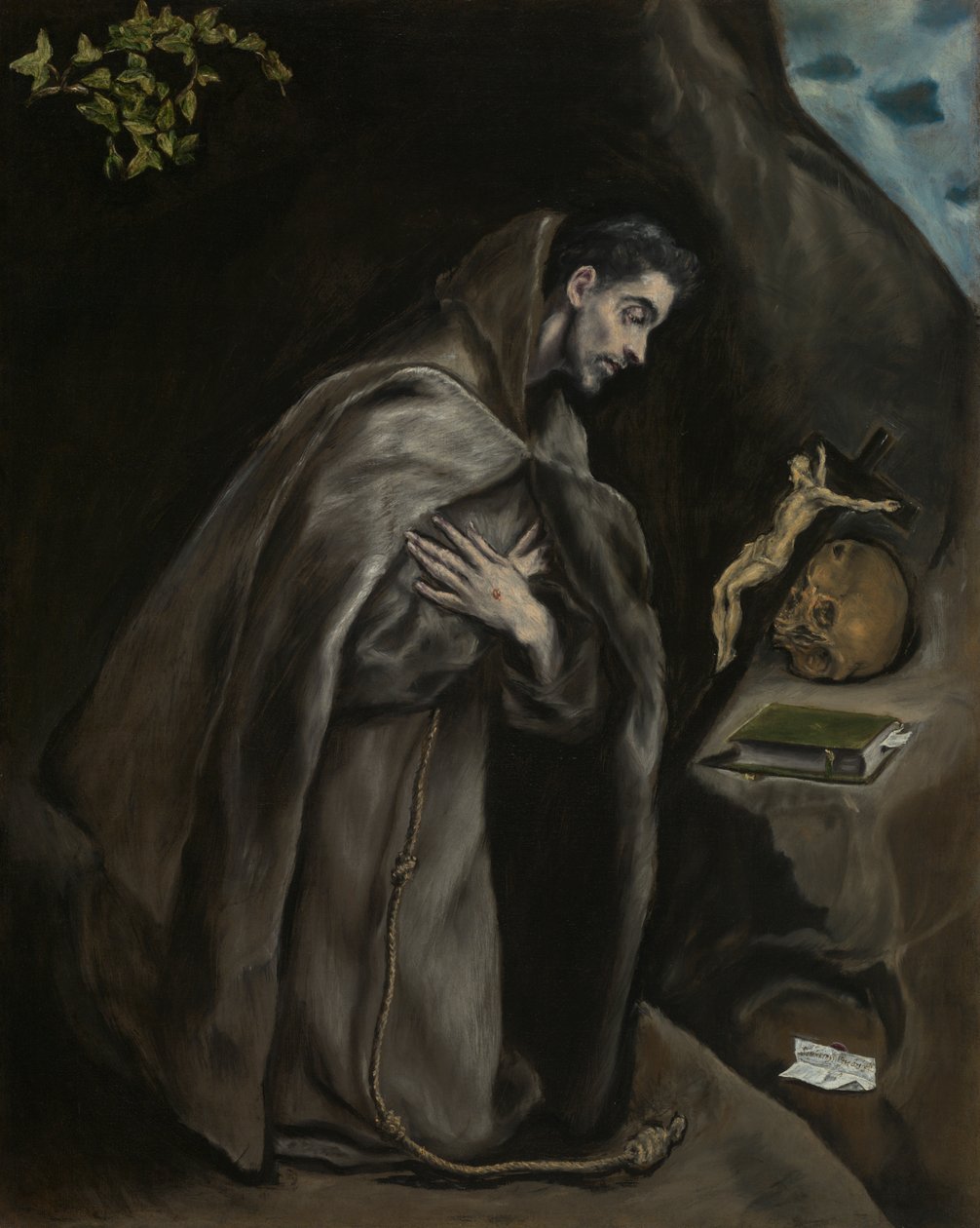 Térdelő Assisi Szent Ferenc meditációban alkotó: El Greco