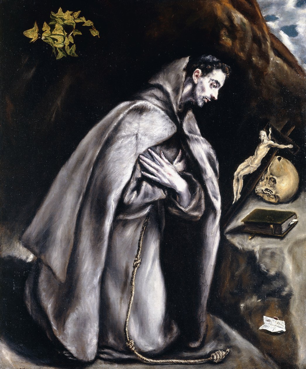 Szent Ferenc térdelve meditál, alkotó: El Greco