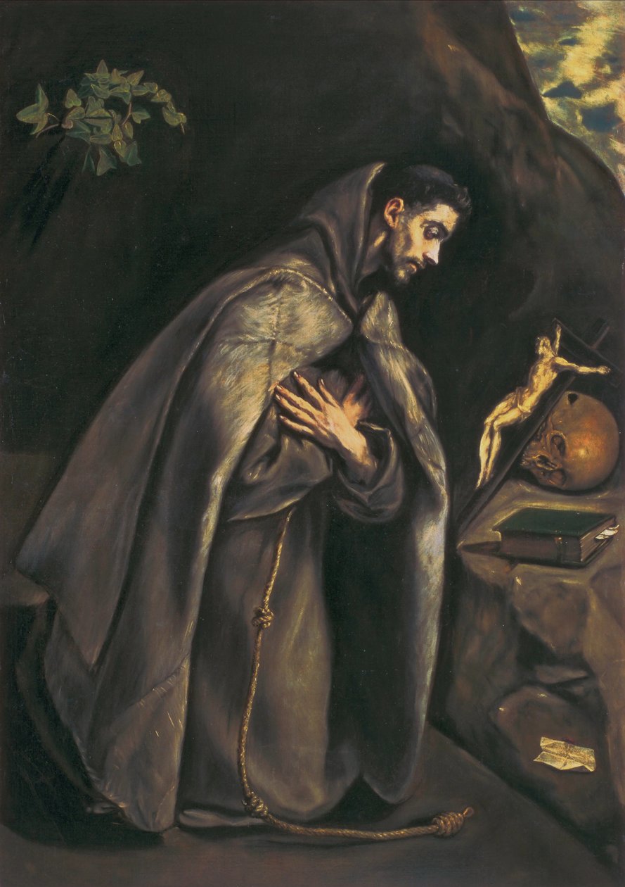 Szent Ferenc a feszület előtt tisztelegve alkotó: El Greco