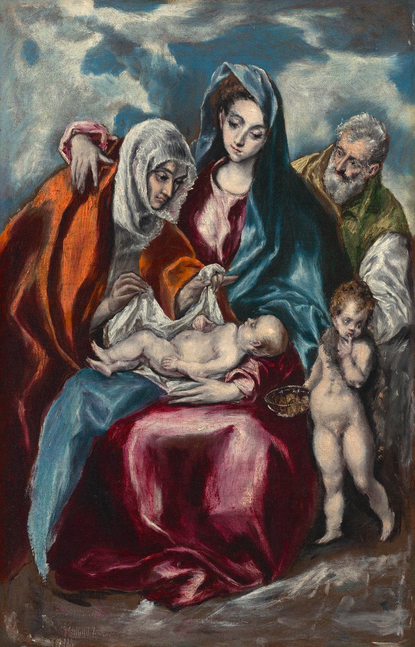A Szent Család Szent Annával és a gyermek Keresztelő Szent Jánossal alkotó: El Greco