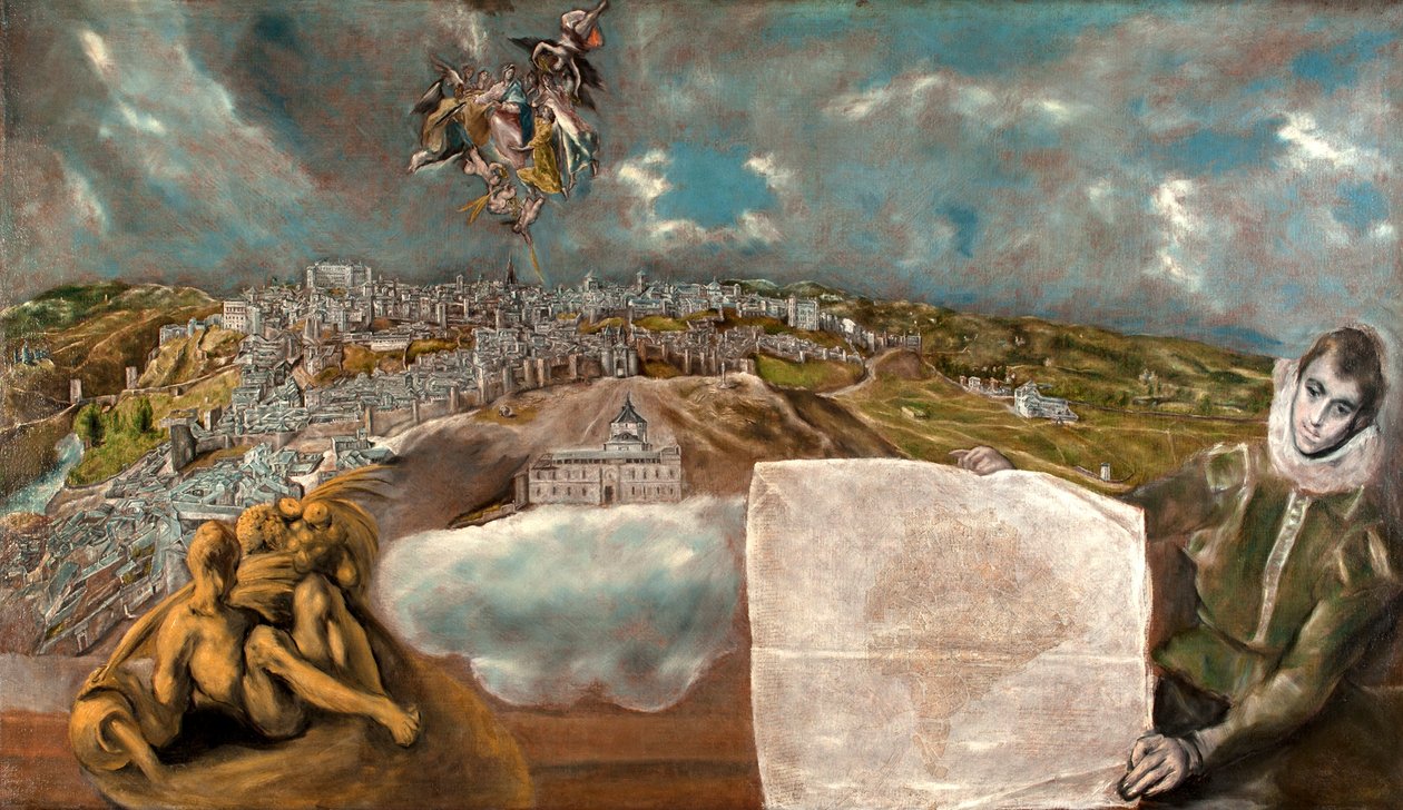 Spanyolul:  Vista y plano de Toledo Toledo látképe és terve alkotó: El Greco