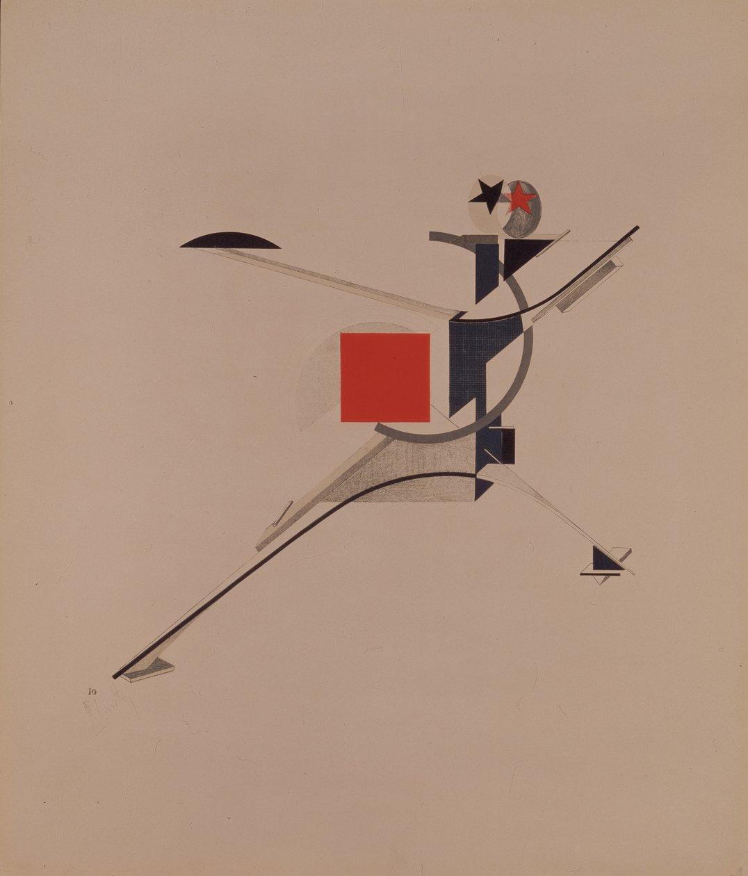 Az új. Figura A. Kruchenykh Győzelem a nap felett című operájához, 1920-1921 alkotó: Eliezer Markowich Lissitzky