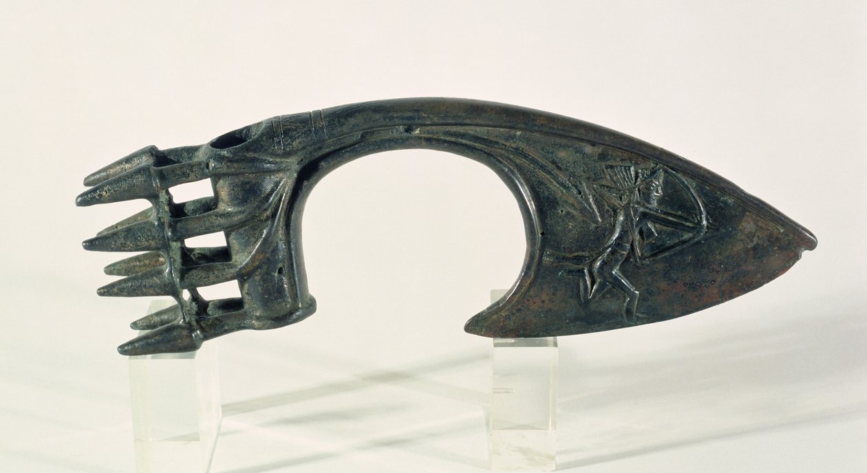 Egy íjászt ábrázoló fejszepenge, valószínűleg Loresztánból, Iránból, Kr.e. 2. vagy 1. évezred eleje (bronz) alkotó: Elamite