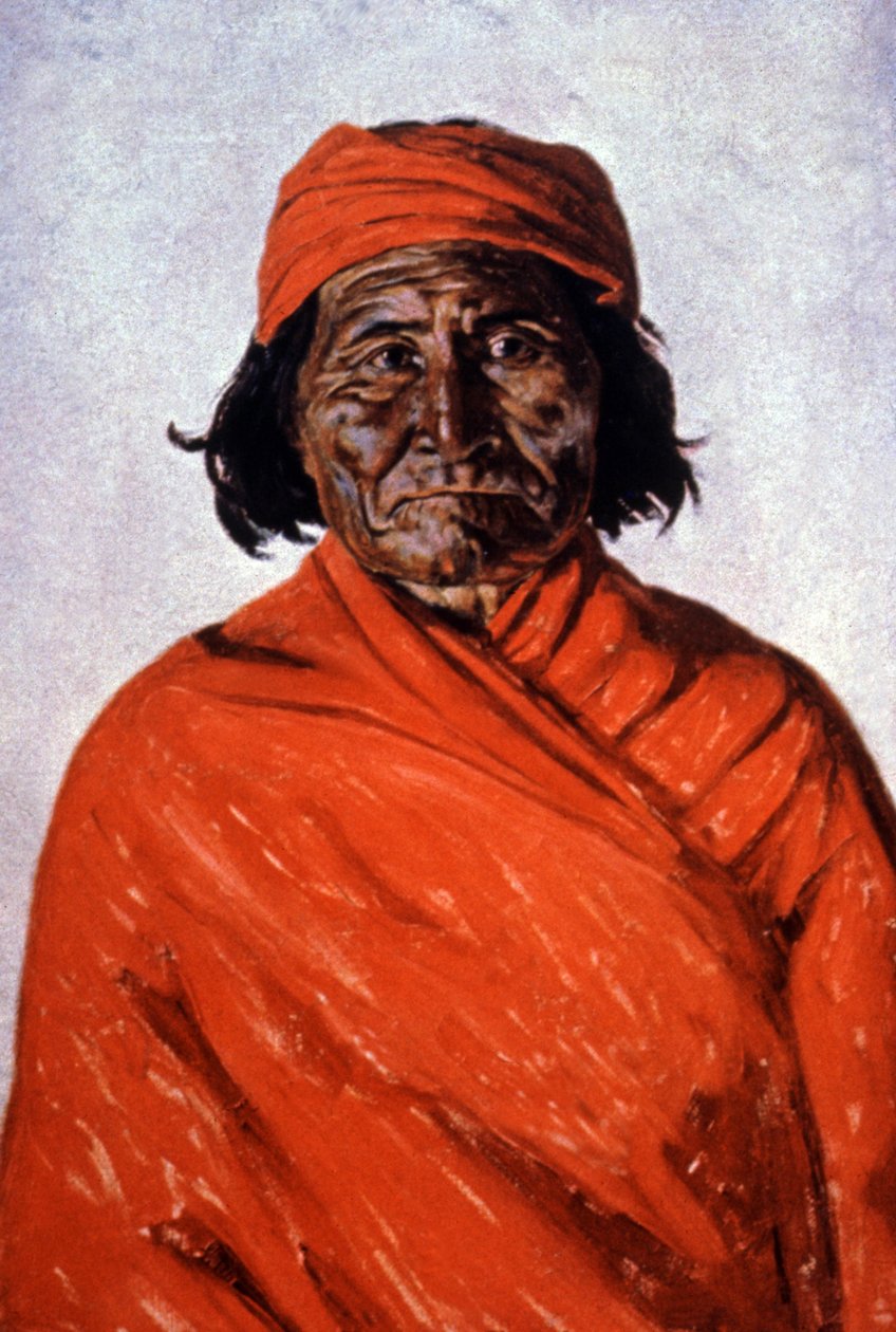 Geronimo, 1900 körül (illusztráció) alkotó: Elbridge Ayer Burbank