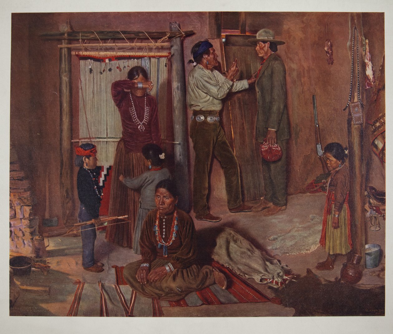 Indulás otthonról a Carlisle-i indiai iskolába (chromolitho) alkotó: Elbridge Ayer Burbank