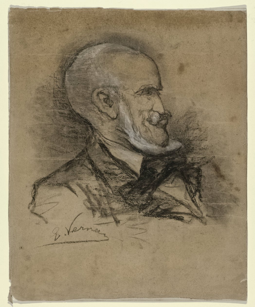 Johannes Bosboom festő (1817-1891) karikatúra portréja alkotó: Elchanon Verveer