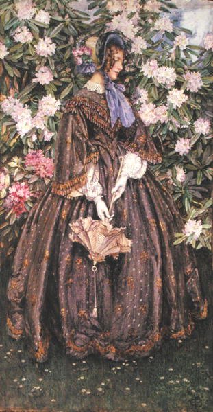 Hölgy napernyővel (akvarell papíron) alkotó: Eleanor Fortescue Brickdale