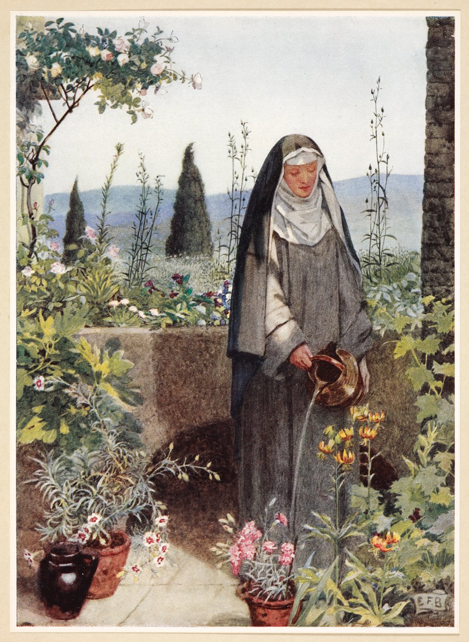 St. Clare, a "Híres nők aranykönyve", pub. 1919 (színes litó) alkotó: Eleanor Fortescue Brickdale