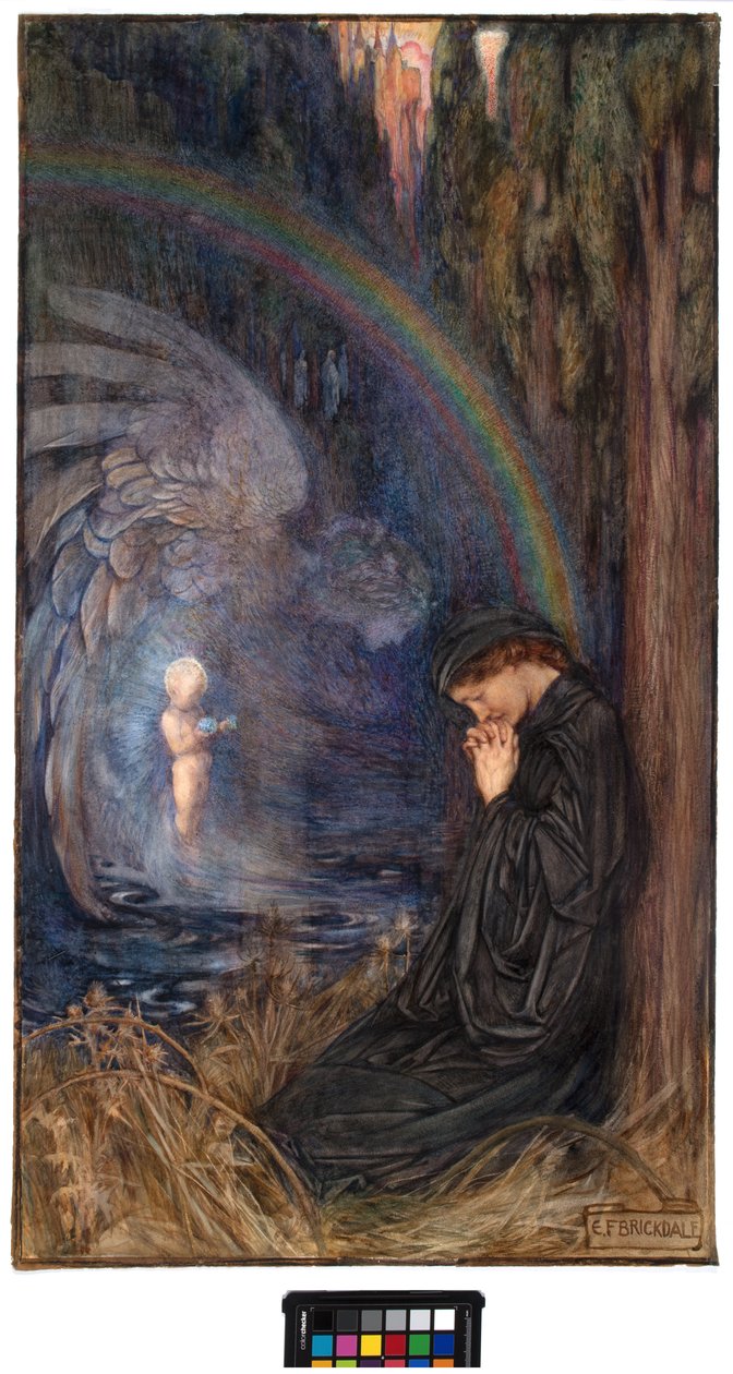 A posztumusz gyermek, 1904 körül (akvarell és gouache, papír) alkotó: Eleanor Fortescue Brickdale